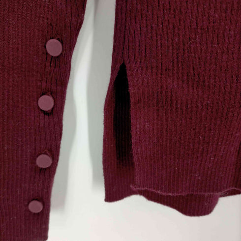 マチェット machatt MACHATT リブニット カットソー 長袖 プルオーバー 袖ボタン レディース ONE SIZE