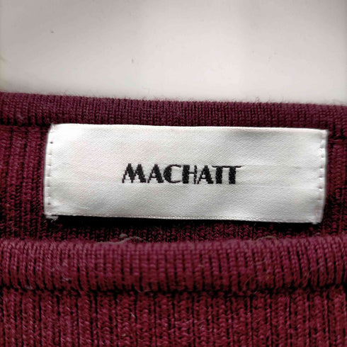 マチェット machatt MACHATT リブニット カットソー 長袖 プルオーバー 袖ボタン レディース ONE SIZE