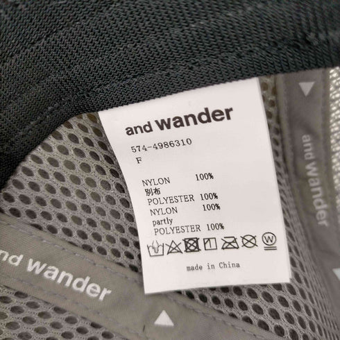アンドワンダー and wander back mesh cap メンズ FREE
