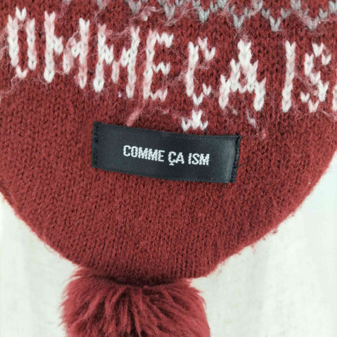 コムサイズム COMME CA ISM ノルディック柄 ボンボン マフラー レディース
