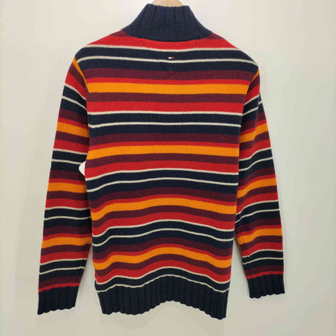 トミーヒルフィガー TOMMY HILFIGER ボトルネック マルチボーダーハーフジップニット メンズ import:S