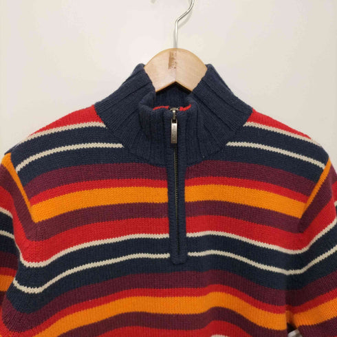トミーヒルフィガー TOMMY HILFIGER ボトルネック マルチボーダーハーフジップニット メンズ import:S