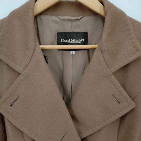 ポールスチュアート Paul Stuart ショート 丈カシミヤ混 ウールトレンチコート レディース UK:8