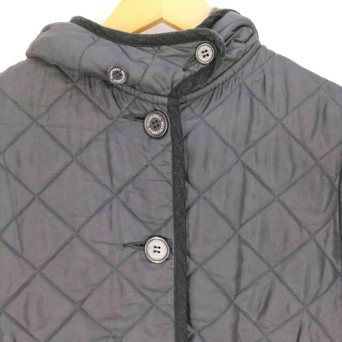 トラディショナルウェザーウェア Traditional Weatherwear 裏地レオパード フーデッドキルティングコート レディース 34