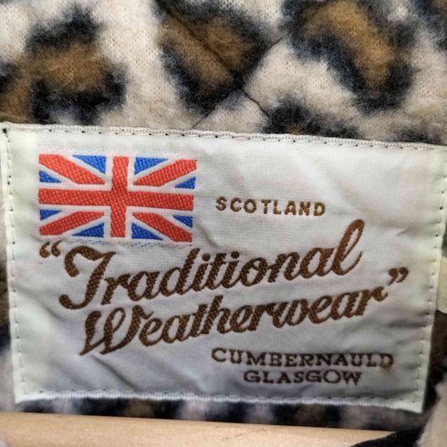 トラディショナルウェザーウェア Traditional Weatherwear 裏地レオパード フーデッドキルティングコート レディース 34