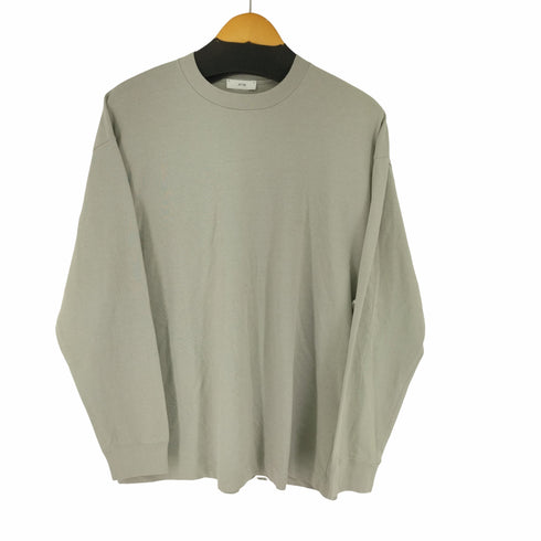 エイトン ATON FRESCA PLATE OVERSIZED LONG SLEEVE T-SHIRT Tシャツ 長袖 無地 コットン メンズ 02