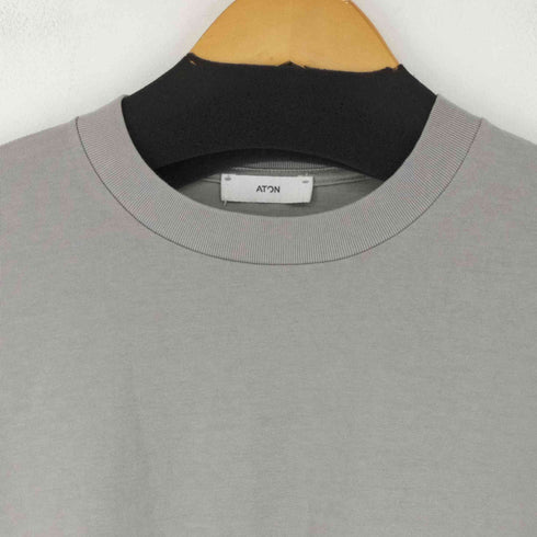 エイトン ATON FRESCA PLATE OVERSIZED LONG SLEEVE T-SHIRT Tシャツ 長袖 無地 コットン メンズ 02