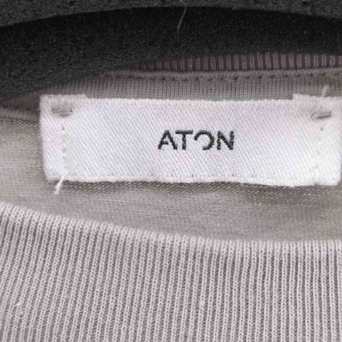 エイトン ATON FRESCA PLATE OVERSIZED LONG SLEEVE T-SHIRT Tシャツ 長袖 無地 コットン メンズ 02