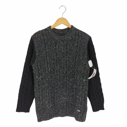 ディーゼル DIESEL アルパカ混 バイカラー ケーブルニット セーター メンズ import:XS