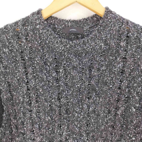 ディーゼル DIESEL アルパカ混 バイカラー ケーブルニット セーター メンズ import:XS