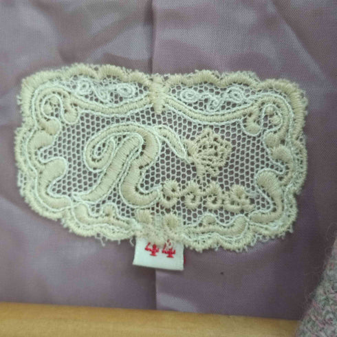 ROSSA アンゴラレーヨンシルク混 花刺繍 3Bウールテーラードジャケット ウールスラックス セットアップ レディース 44