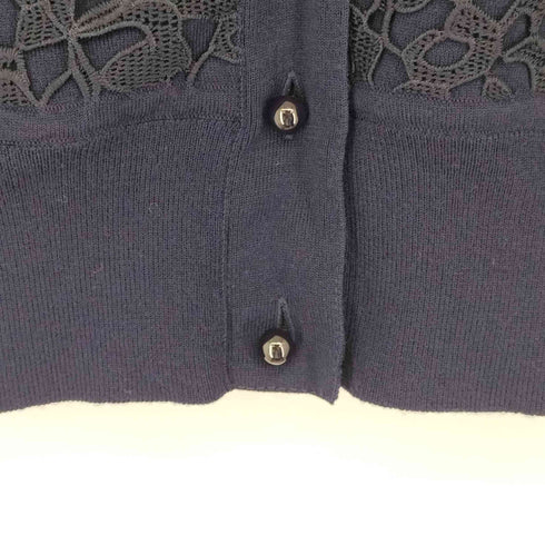 ブルックスブラザーズ BROOKS BROTHERS モチーフ ニット カーディガン 長袖 レース クルーネック レディース JPN:XS