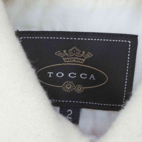 トッカ TOCCA 花ワッペンライン 比翼ボタン ウールナイロン ステンカラーコート レディース JPN:2