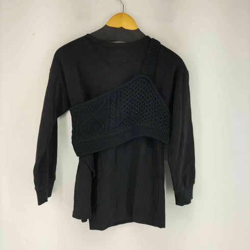アメリヴィンテージ Ameri VINTAGE ONE SHOULDER TOP ワンショルダートップス ニットビスチェ セット レイヤード カットソー チュニック アシンメトリー 長袖 レディース FREE