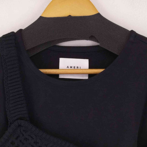 アメリヴィンテージ Ameri VINTAGE ONE SHOULDER TOP ワンショルダートップス ニットビスチェ セット レイヤード カットソー チュニック アシンメトリー 長袖 レディース FREE