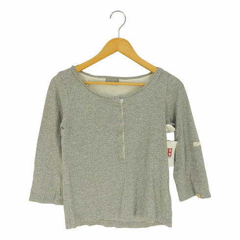 マーガレットハウエル MARGARET HOWELL HOUSEHOLD GOODS 比翼ボタン ヘンリーネック コットンニットカットソー レディース