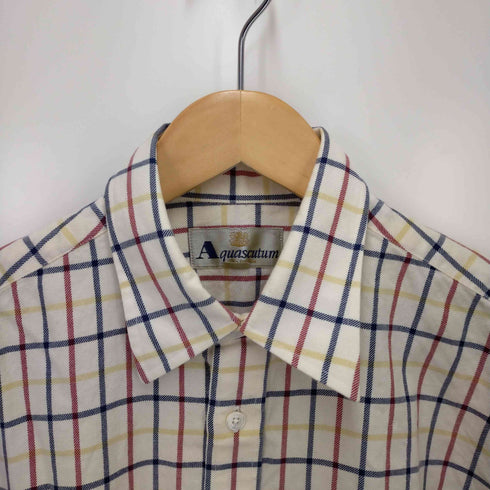 アクアスキュータム AQUASCUTUM チェック柄スタンダードカラーシャツ メンズ MEDIUM