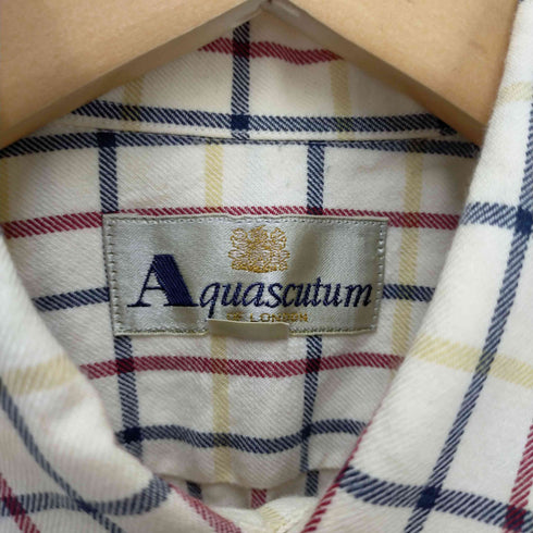アクアスキュータム AQUASCUTUM チェック柄スタンダードカラーシャツ メンズ MEDIUM