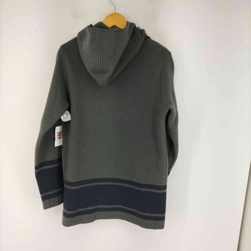 アルファ ステューディオ alpha studio STUDIO フーディコート ニット ミドル丈 比翼仕立て メンズ ONE SIZE