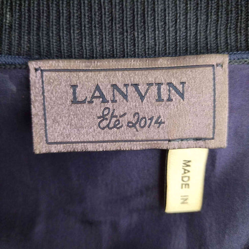 ランバン LANVIN ニット カーディガン 長袖 シルクコットン 切替 クルーネック レディース JPN:XS