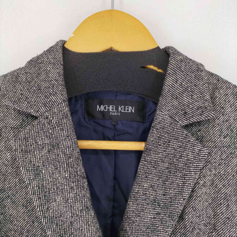 ミッシェルクラン MICHEL KLEIN ダブルブレストツイードダウンジャケット テーラードジャケット レディース 38