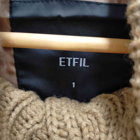 エトフィル ETFIL ダッフルコート ニット フード ショート レディース