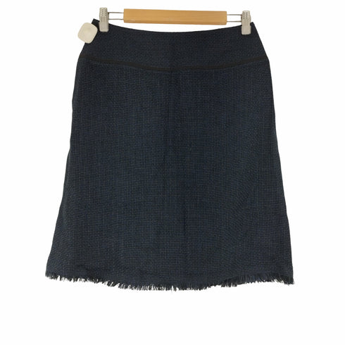 ランバン LANVIN コレクション メッシュフリンジスカート 台形スカート ひざ丈 コットン レディース 40