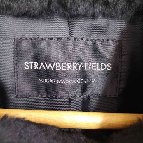 ストロベリーフィールズ STRAWBERRY-FIELDS ウール アンゴラ ショートコート アウター ファー付き 比翼仕立て 総裏地 レディース