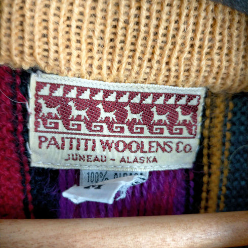 PAITITI WOOLENS CO. 総柄 アルパカニット カーディガン レディース import:M