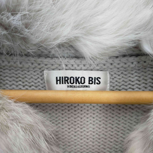 ヒロコビス HIROKO BIS 衿ファーカーディガン レディース 13AB