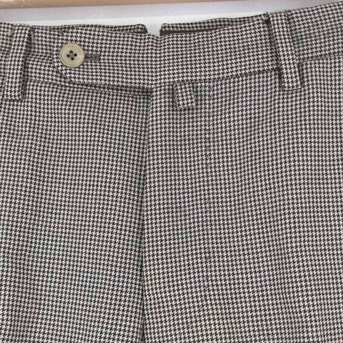 INCOTEX HIGH COMFORT ハウンドトゥース スラックス パンツ テーパード ロールアップ 千鳥格子 メンズ JPN:44