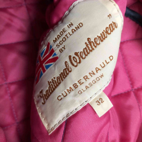 トラディショナルウェザーウェア Traditional Weatherwear 英国製 スタンドカラー ウールキルティングコート レディース 32