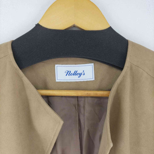 ノーリーズ NOLLEYS ポリスエードジャケット ノーカラー 総裏地 クルーネック 38 レディース JPN:38