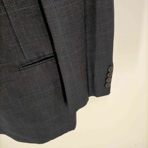 バーバリーズ BURBERRYS チェック柄 ウールモヘア ダブルテーラード ジャケット メンズ 90-78-165A4