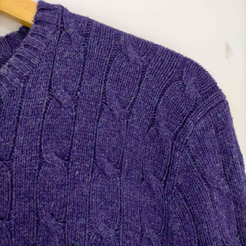 ポロラルフローレン POLO RALPH LAUREN シルク100 ポニー刺繍 ケーブル編みニット メンズ import:XS