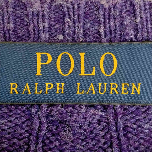 ポロラルフローレン POLO RALPH LAUREN シルク100 ポニー刺繍 ケーブル編みニット メンズ import:XS