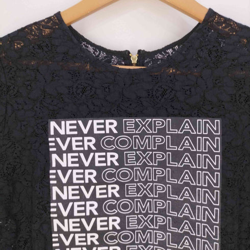 コンバース CONVERSE レーヨン混 EXPLAIN プリント 花柄レース クルーネックシースルーカットソー レディース