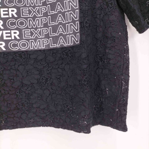 コンバース CONVERSE レーヨン混 EXPLAIN プリント 花柄レース クルーネックシースルーカットソー レディース
