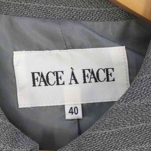 フェイスアフェイス FACE A FACE レーヨン混 肩パッド ストライプジャケット レディース JPN:40