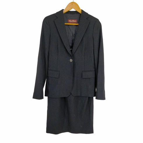 マックスマーラステュディオ MAX MARA STUDIO ストライプ柄1Bジャケット タイトスカート レディース 38