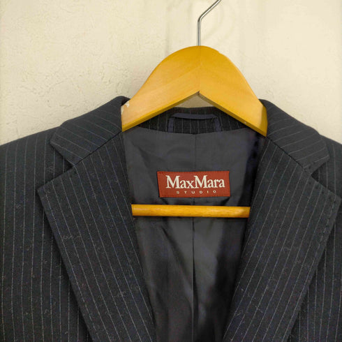 マックスマーラステュディオ MAX MARA STUDIO ストライプ柄1Bジャケット タイトスカート レディース 38