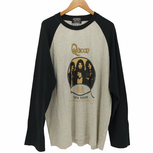 エマクローズ EMMA CLOTHES 別注 ロックプリント オーバーサイズ ピグメント加工 長袖Tシャツ メンズ JPN:L