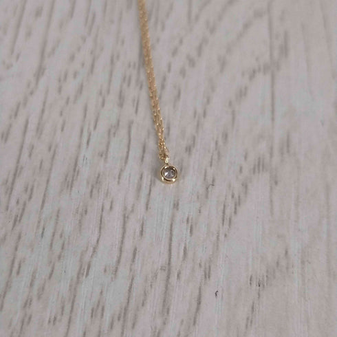 ルボンボン les bon bon diamond chain necklace K10ストーントップゴールドネックレス レディース