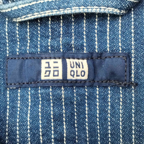 ユニクロ UNIQLO ストライプ デニム ワークジャケット メンズ JPN:XL