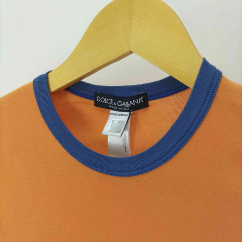 ドルチェアンドガッバーナ DOLCE&GABBANA イタリア製 国旗ワッペン S/S リンガー Tシャツ レディース import:XS