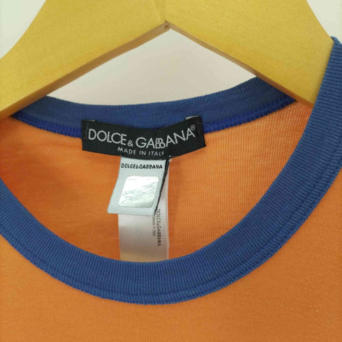 ドルチェアンドガッバーナ DOLCE&GABBANA イタリア製 国旗ワッペン S/S リンガー Tシャツ レディース import:XS