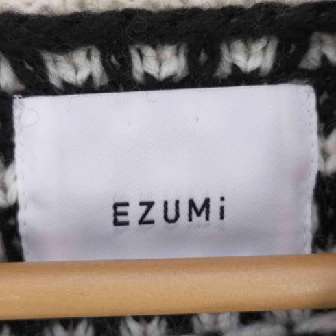 エズミ EZUMi バーズアイライン ハイネック ウールアクリルニット レディース JPN:M