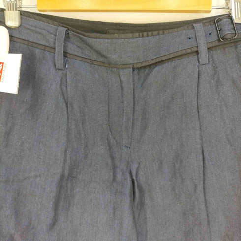 ドゥロワー Drawer ウエストベルト 裾ダブル ウールリネンタックショートパンツ ショーツ レディース JPN:38