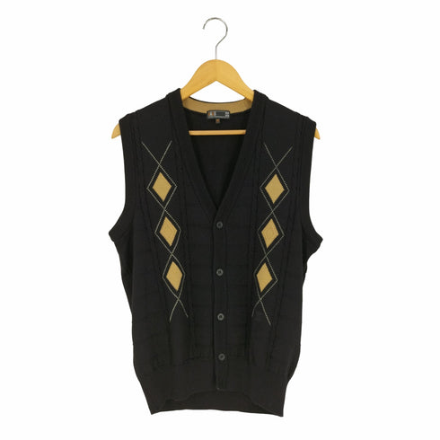 ダックスロンドン DAKS LONDON アーガイルライン ケーブルニットベスト メンズ JPN:M
