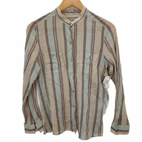 アクアスキュータム AQUASCUTUM シルク混 ノーカラーシャツ レディース